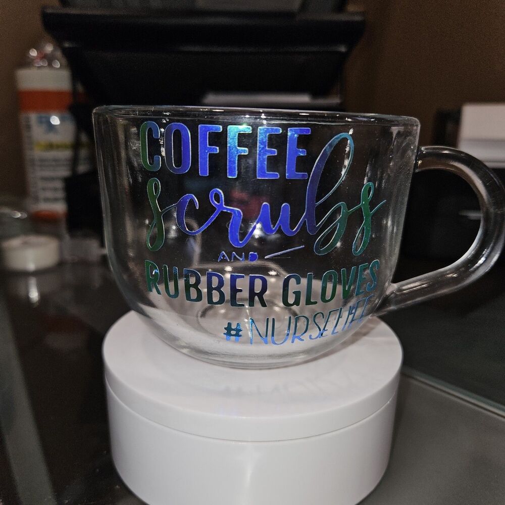 Nurse life clear coffee cup
